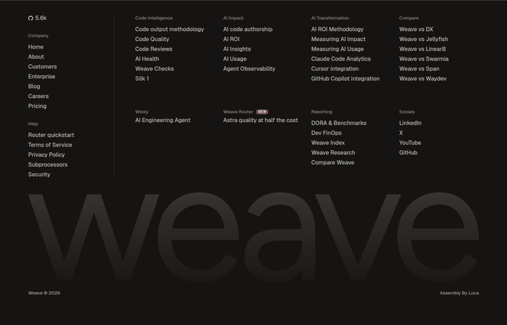 Footer section from Weave