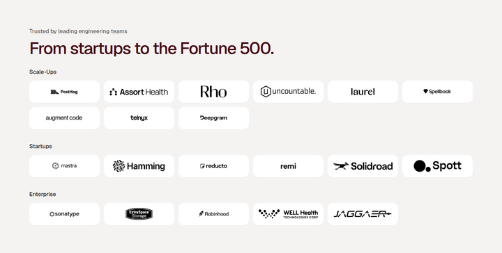 From Startups to the Fortune 500 section from Weave