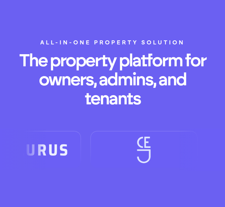The Property Platform for Owners, Admins and Tenants section from Propbinder, on a phone