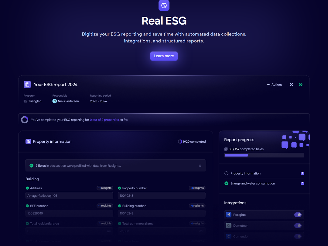 Real ESG section from Propbinder