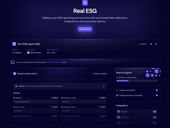 Real ESG section from Propbinder
