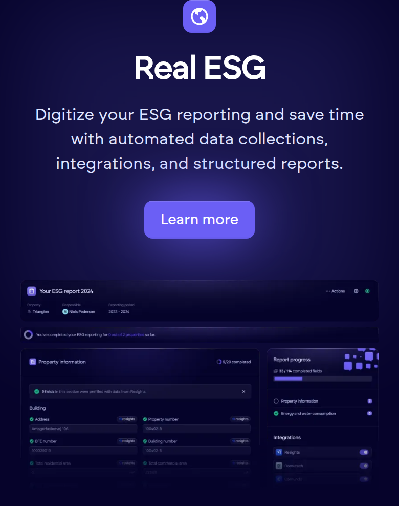 Real ESG section from Propbinder, on a phone