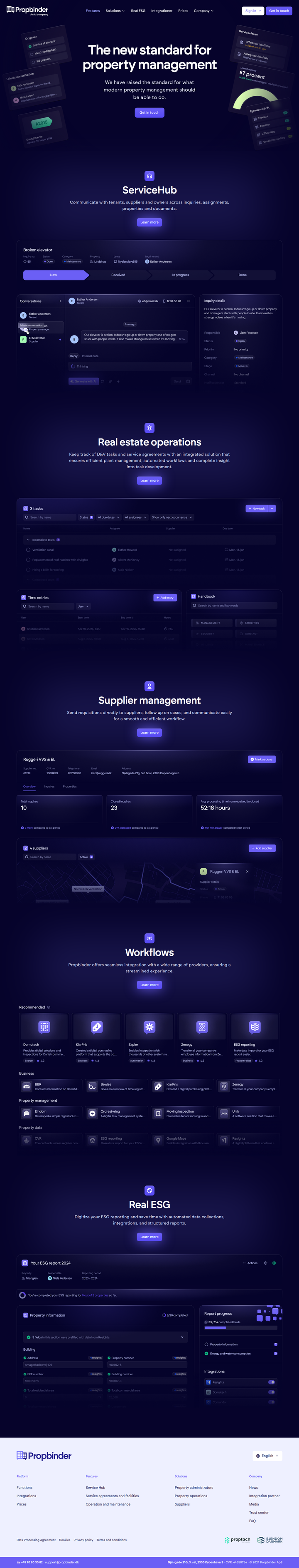 Features page from Propbinder