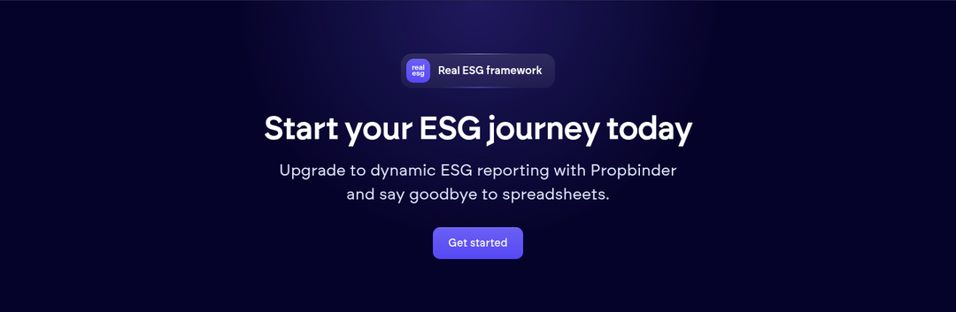 Start Your ESG Journey Today section from Propbinder