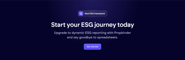 Start Your ESG Journey Today section from Propbinder