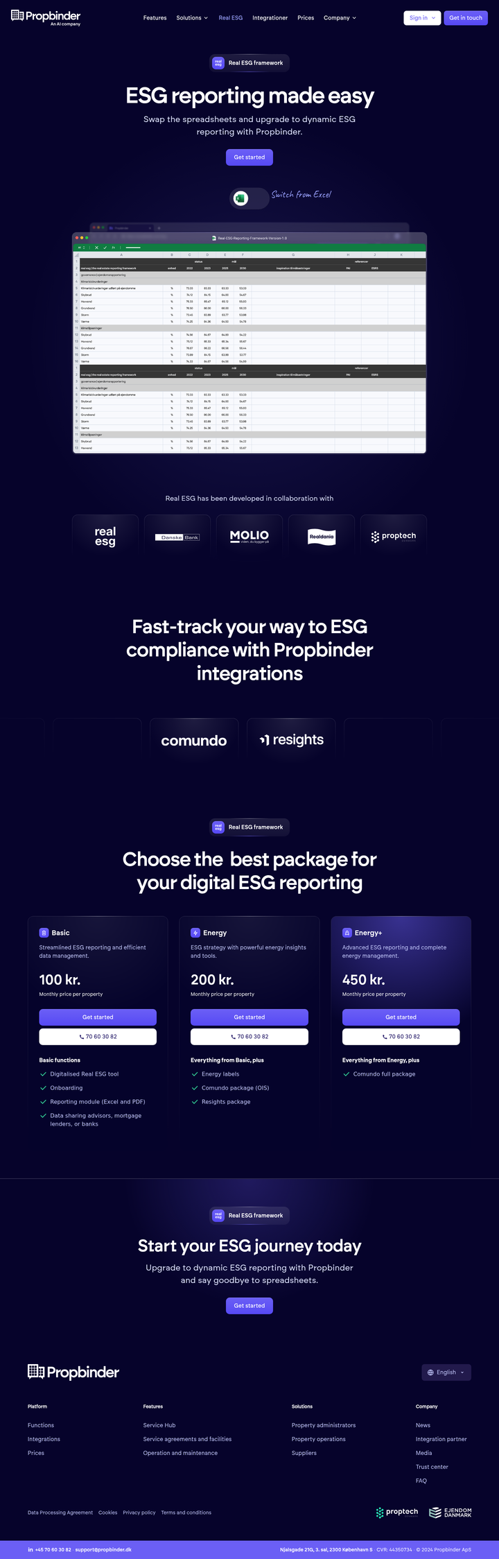 Real ESG page from Propbinder