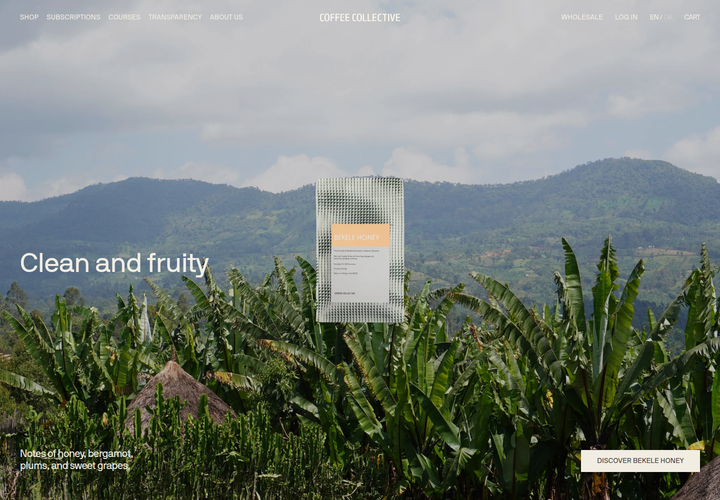 Clean and Fruity section from Coffee Collective