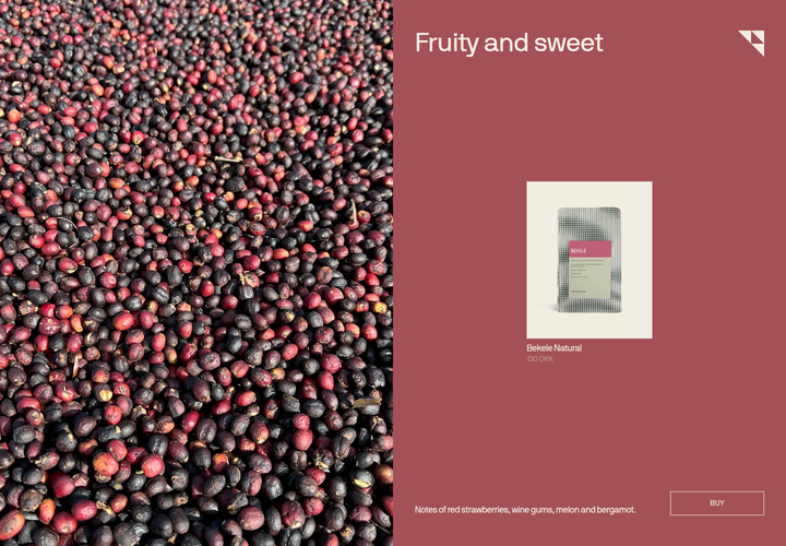 Fruity and Sweet section from Coffee Collective