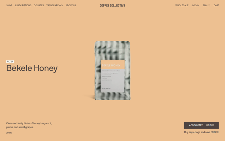 Bekele Honey section from Coffee Collective