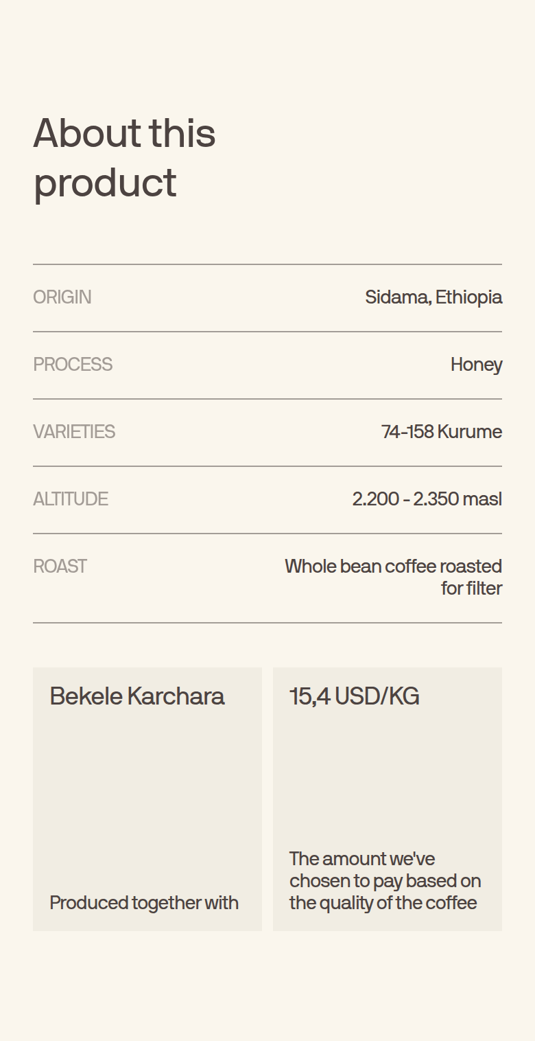 About This Product section from Coffee Collective, on a phone