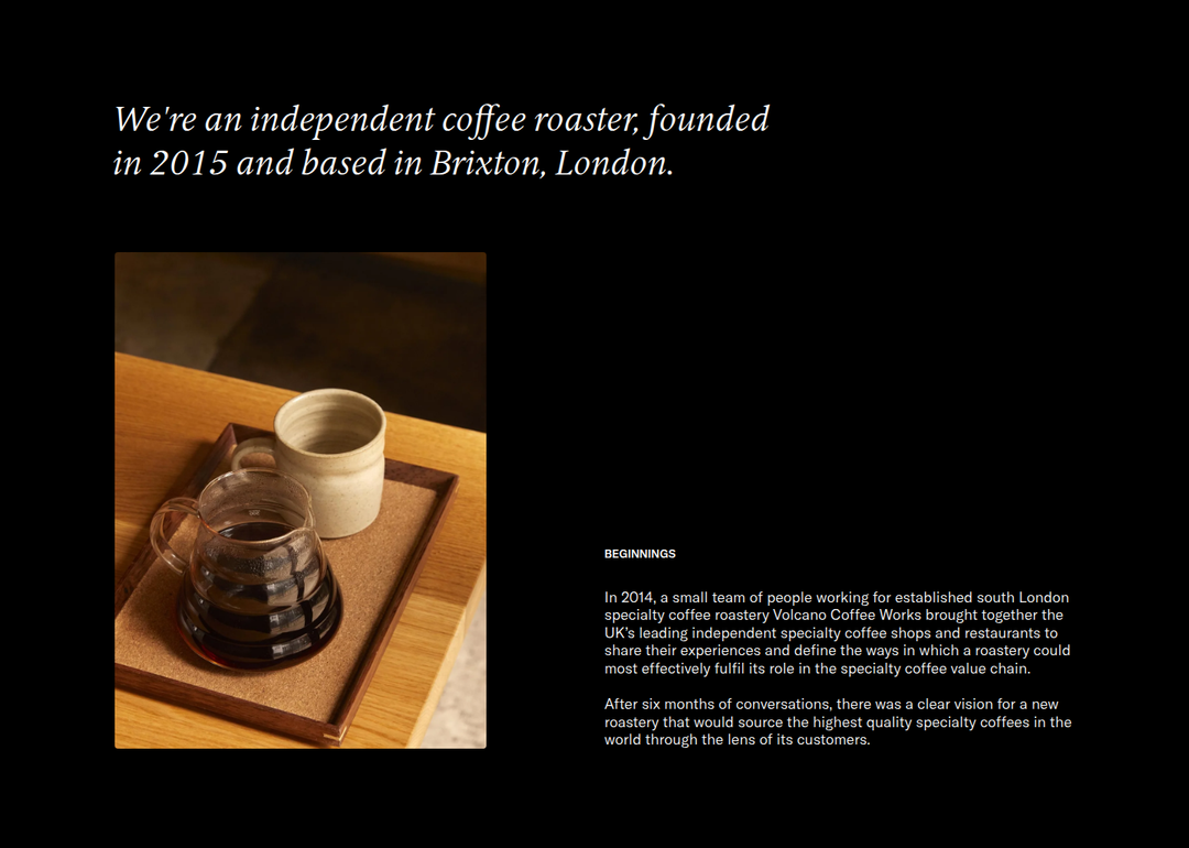 An Independent Coffee Roaster section from Assembly Coffee
