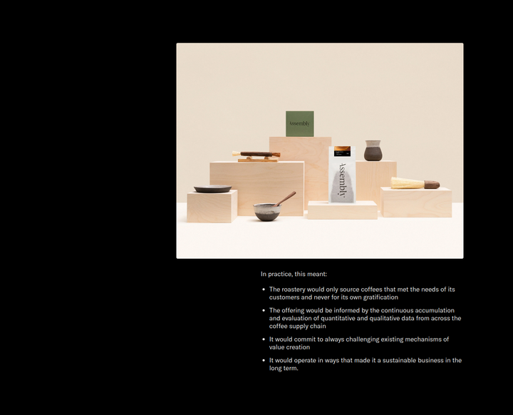 In Practice, This Meant section from Assembly Coffee