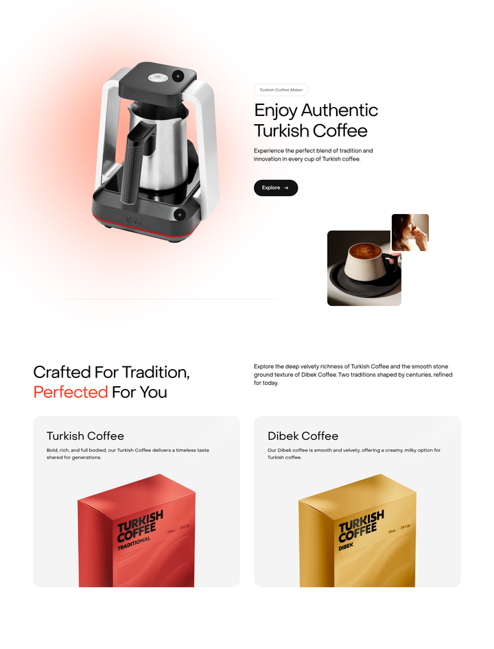 Enjoy Authentic Turkish Coffee section from Saki