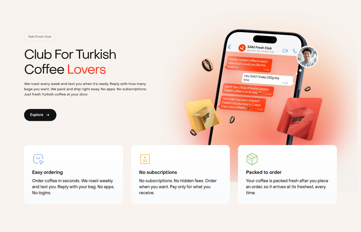 Club for Turkish Coffee Lovers section from Saki