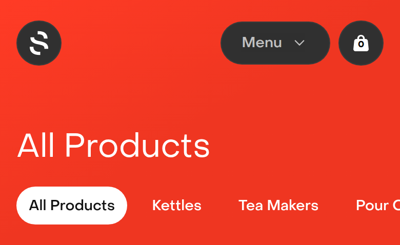 All Products section from Saki, on a phone