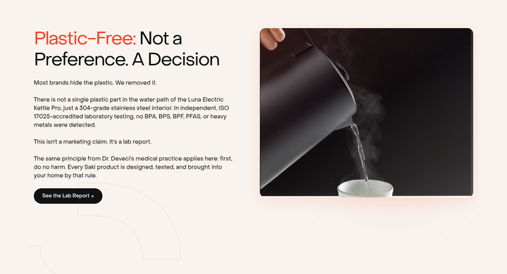 Plastic-Free: Not a Preference. A Decision section from Saki