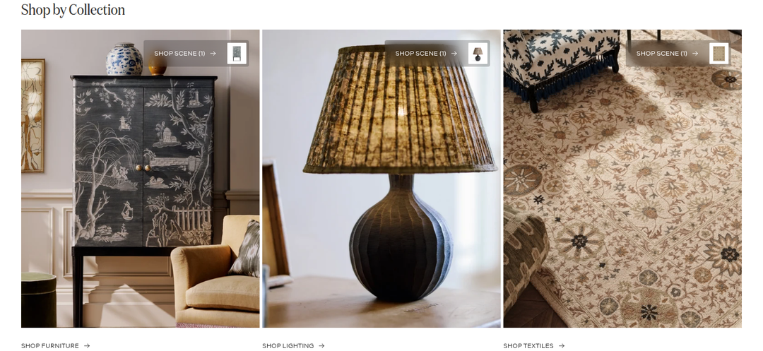 Shop by Collection section from OKA