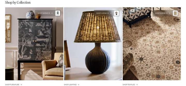 Shop by Collection section from OKA