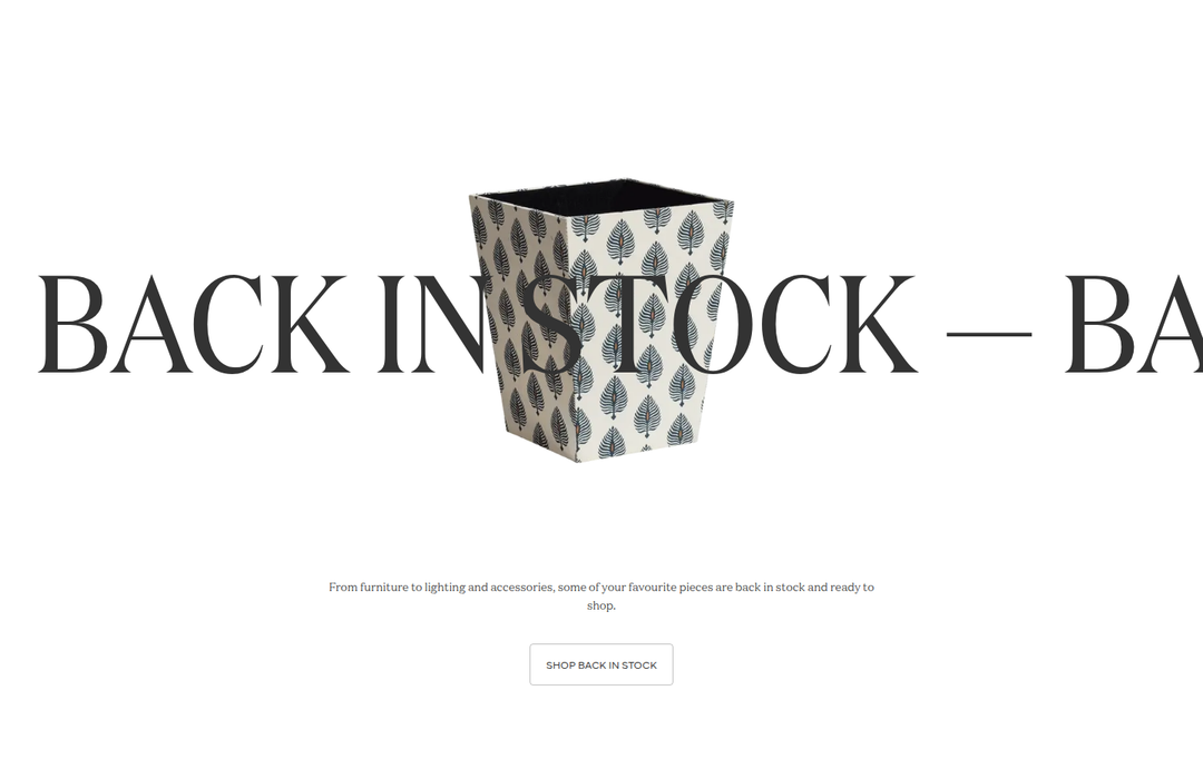 Back in Stock section from OKA