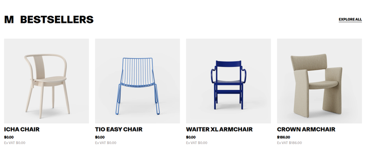 Bestsellers section from Massproductions