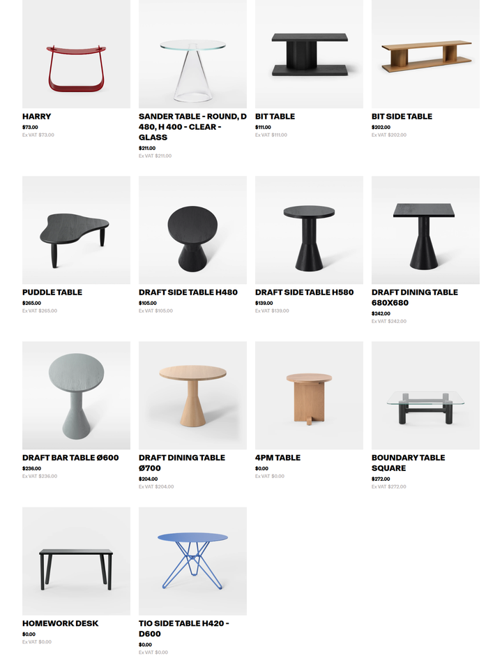 Product Grid section from Massproductions
