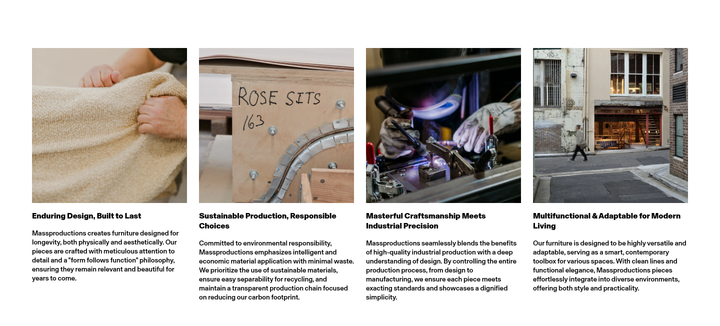 Design Principles section from Massproductions