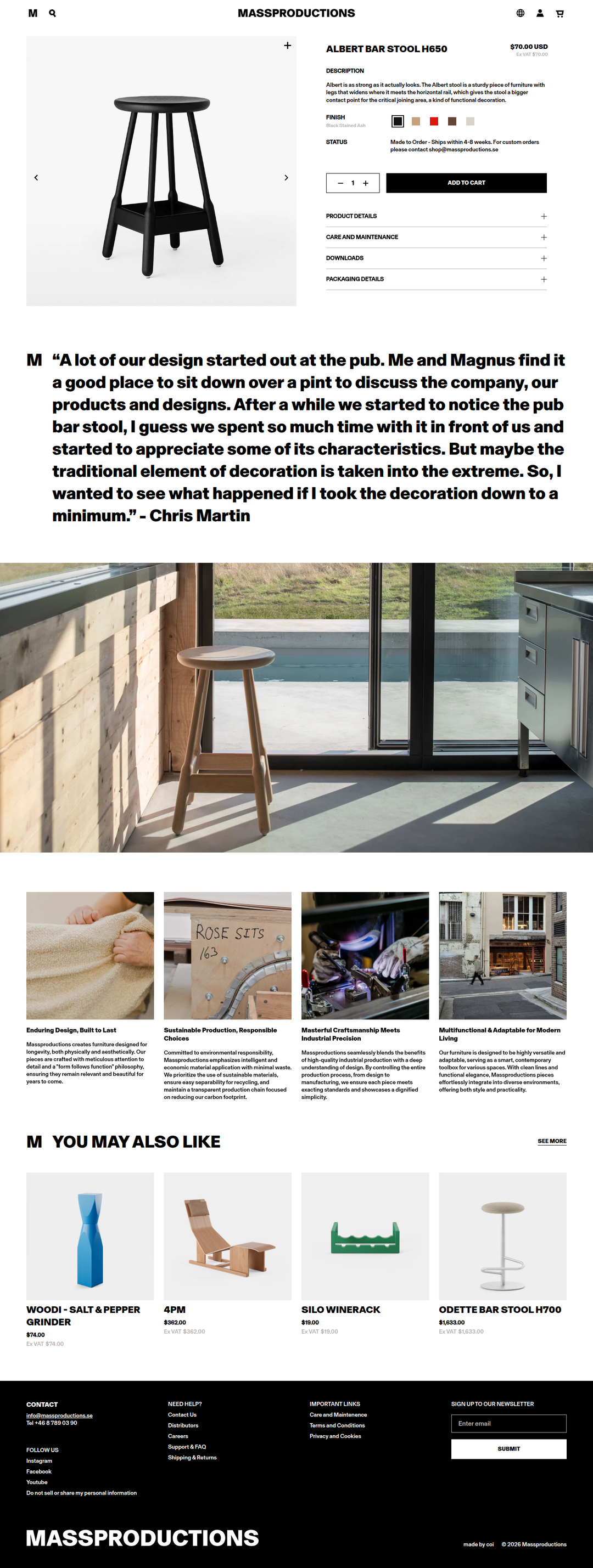 Albert Bar Stool H650 page of Massproductions