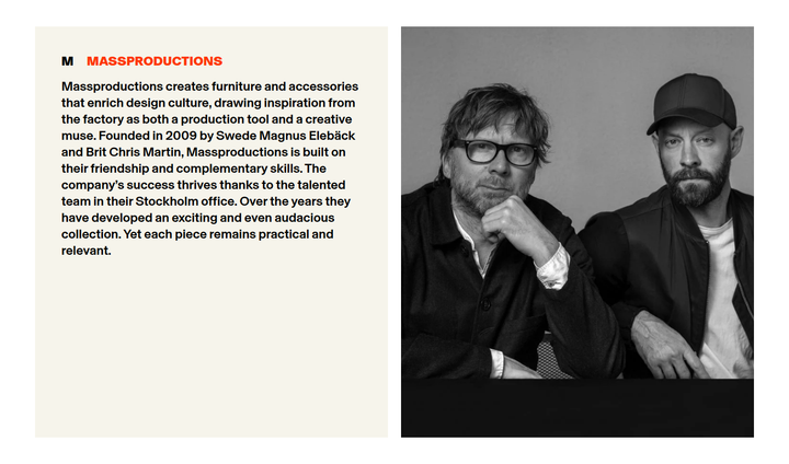 About Massproductions section from Massproductions