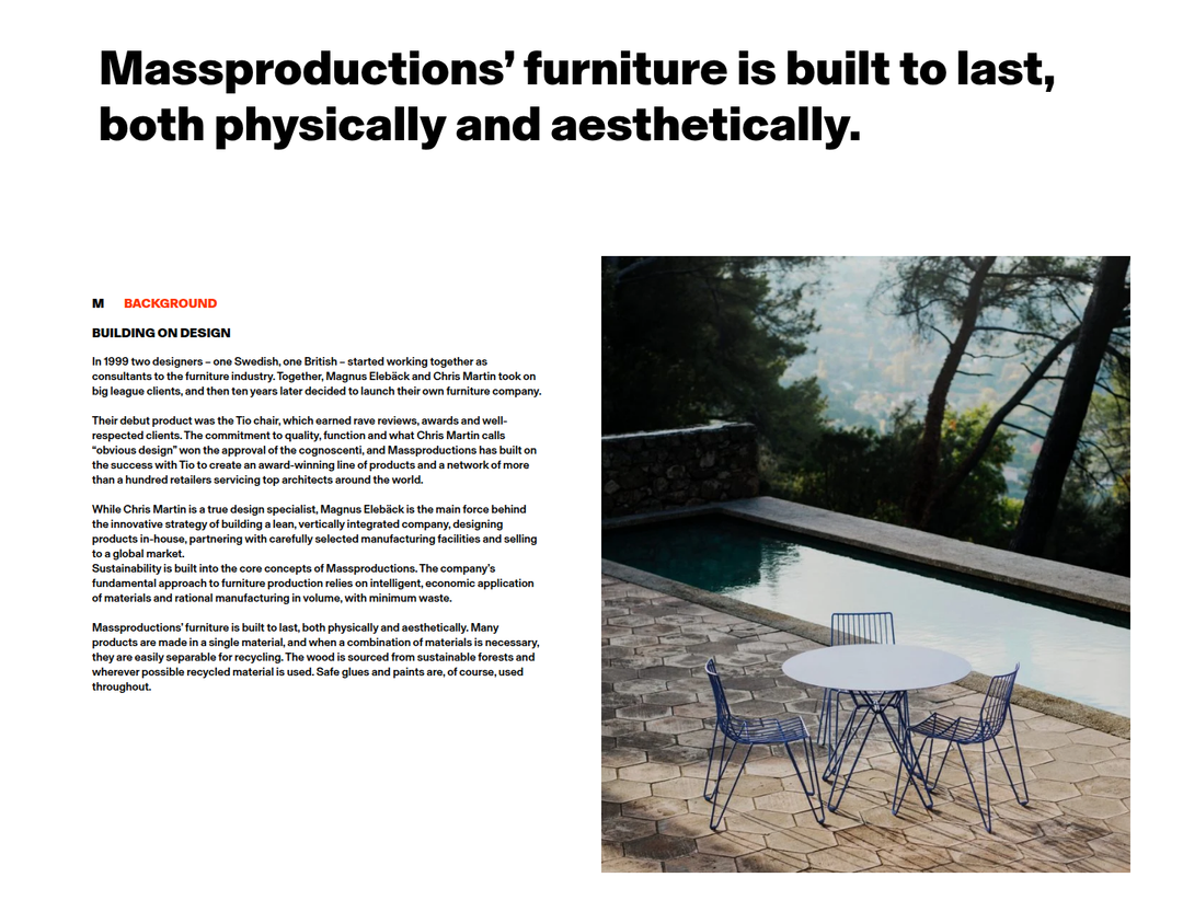 Built to Last section from Massproductions