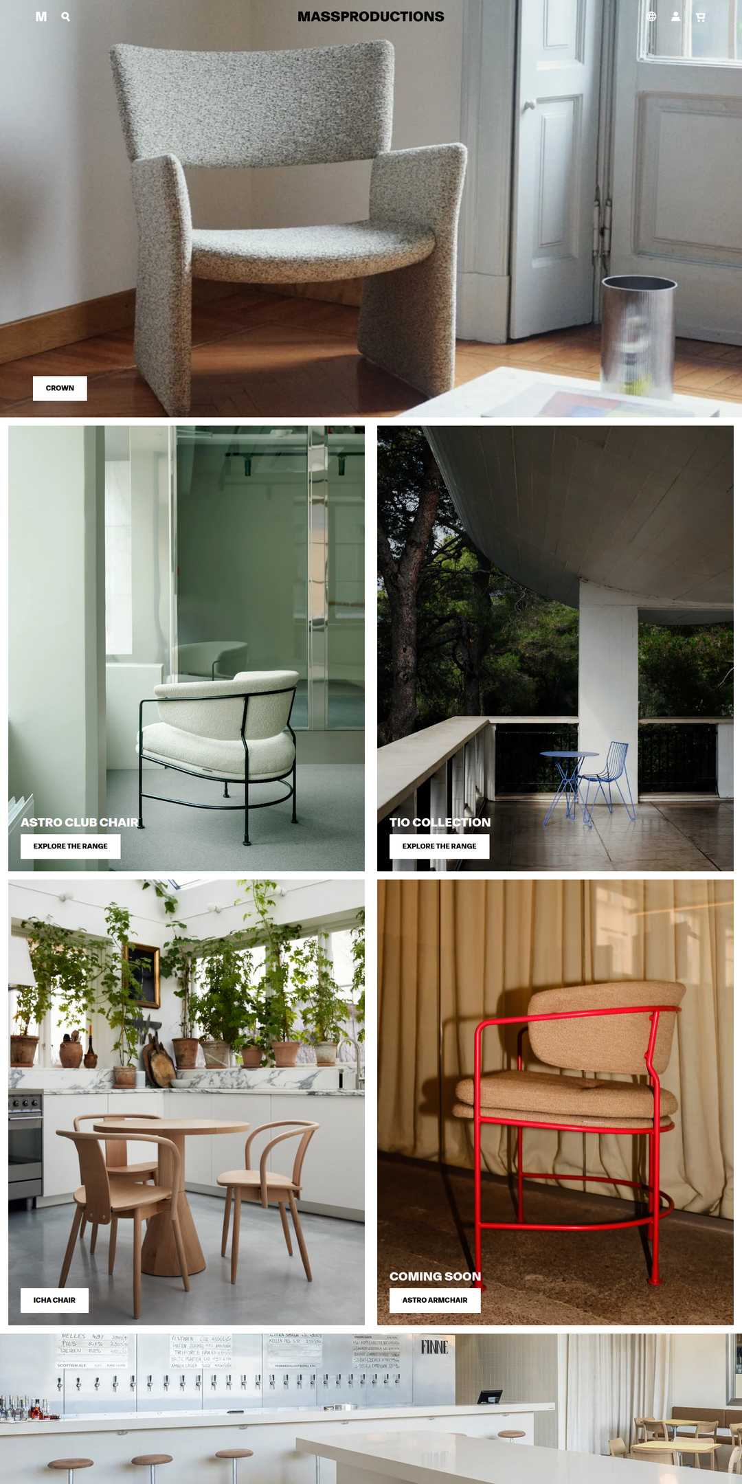 Home page of the Massproductions website