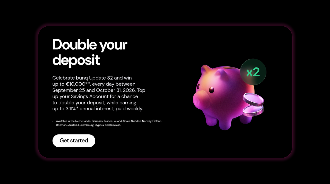 Double Your Deposit section from bunq