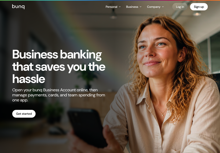 Business Banking That Saves You the Hassle section from bunq