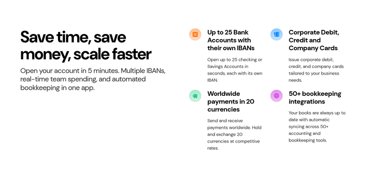 Save Time, Save Money, Scale Faster section from bunq