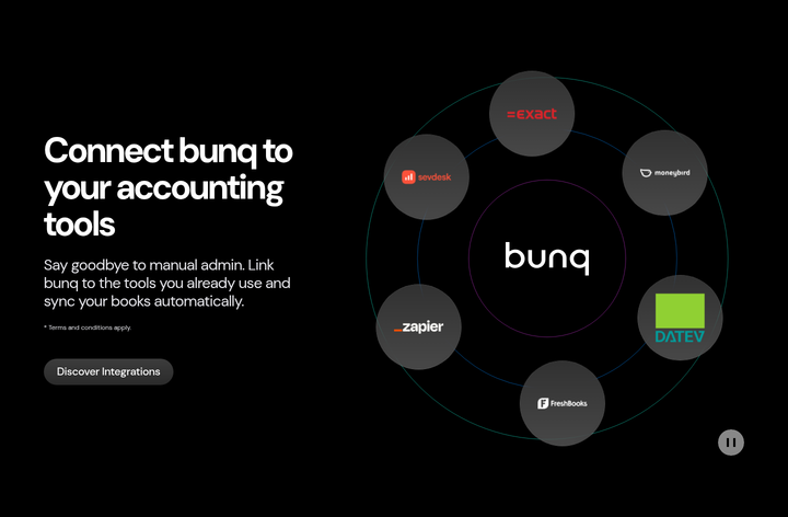 Connect bunq to Your Accounting Tools section from bunq