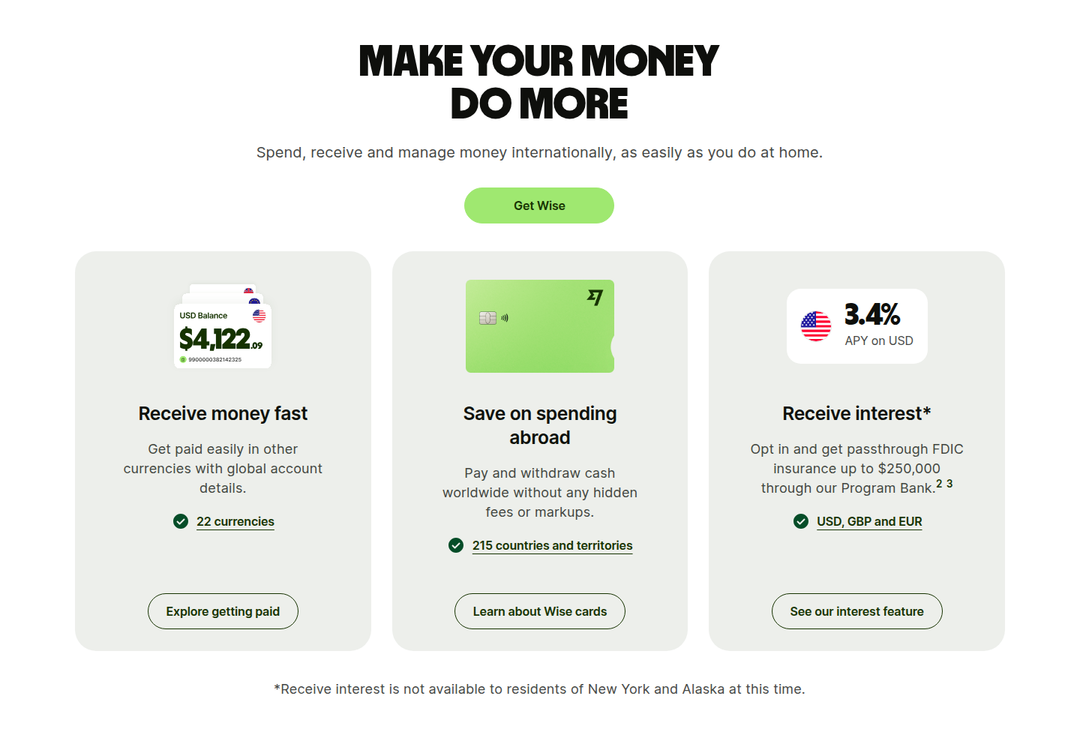 Make Your Money Do More section from Wise