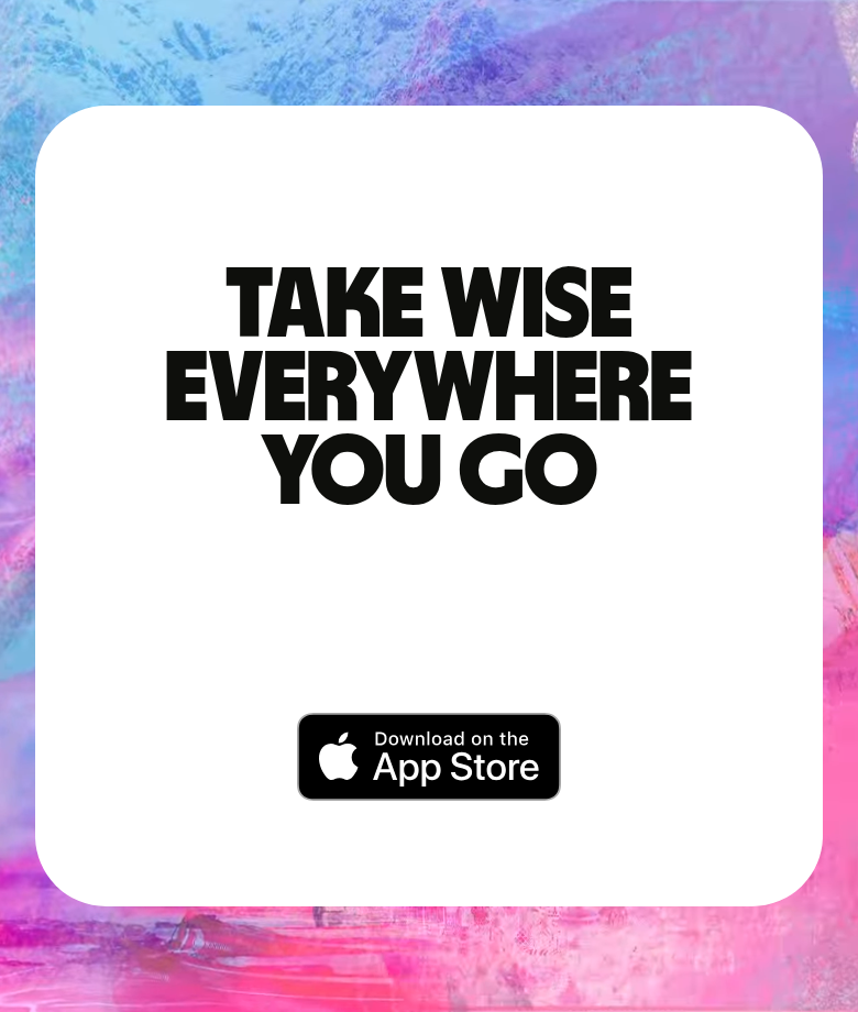 Take Wise Everywhere You Go section from Wise, on a phone