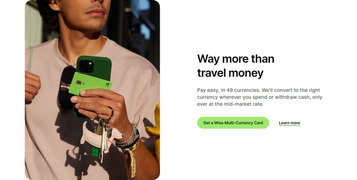 Way More Than Travel Money section from Wise