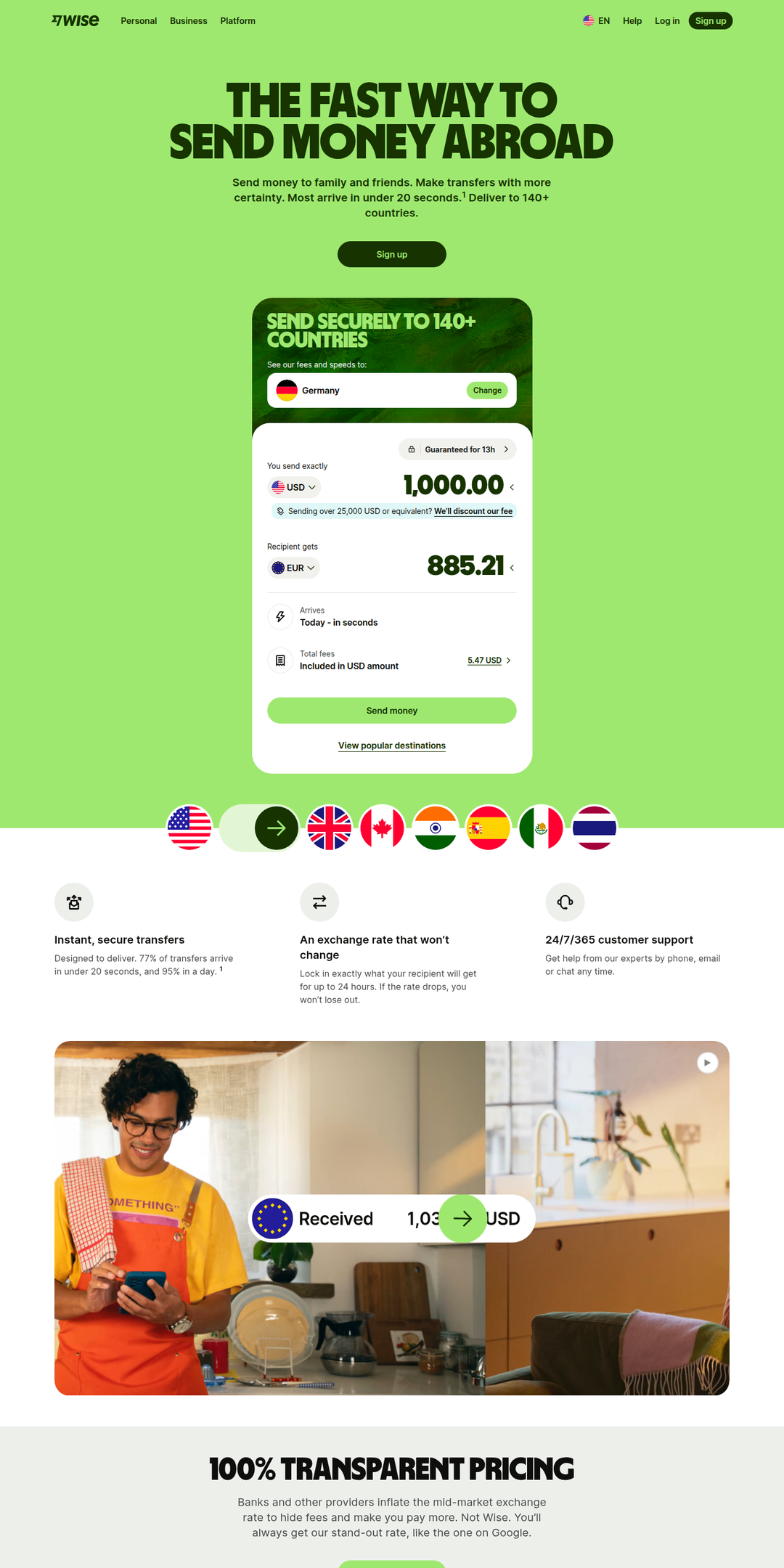 Home page of the Wise website