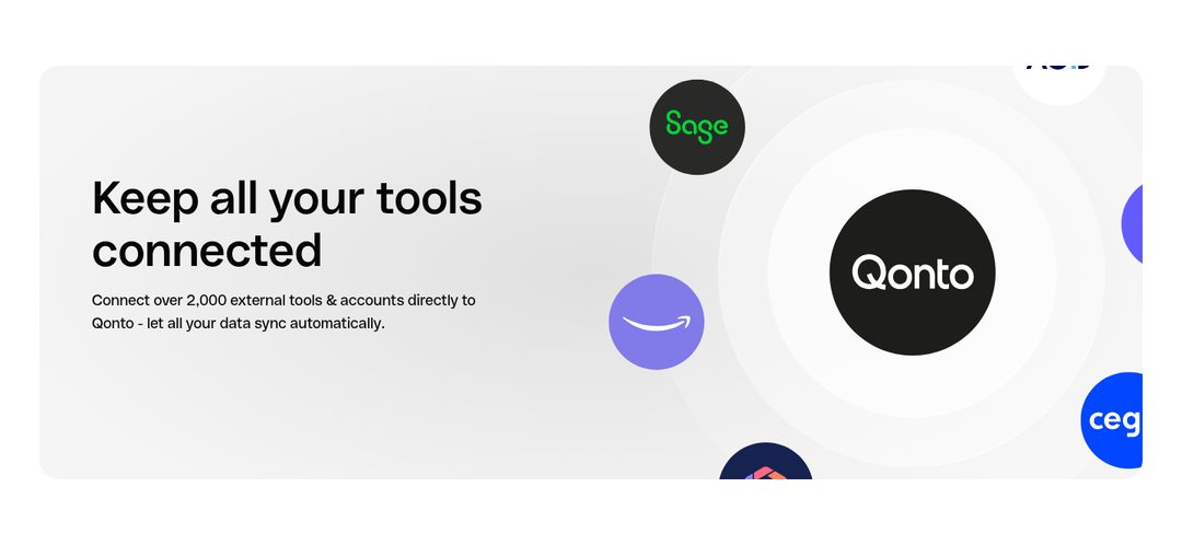 Keep All Your Tools Connected section from Qonto