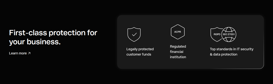 First-Class Protection for Your Business section from Qonto