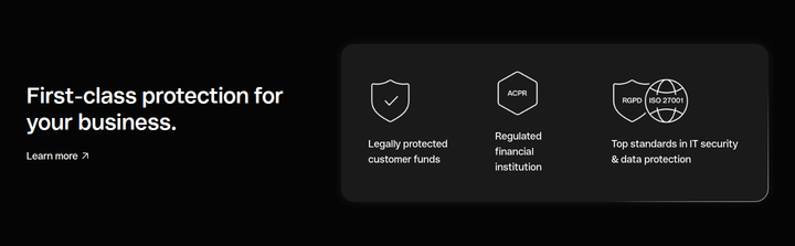 First-Class Protection for Your Business section from Qonto