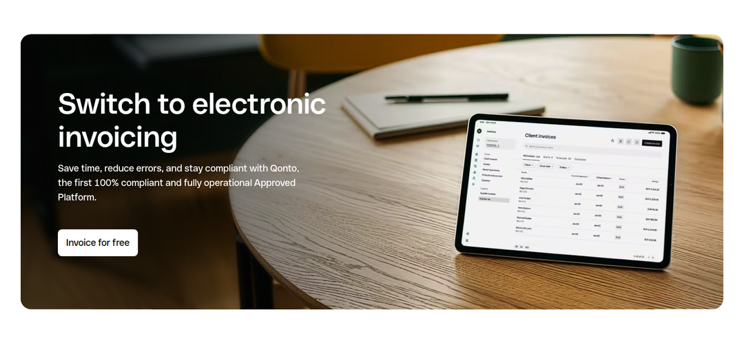 Switch to Electronic Invoicing section from Qonto