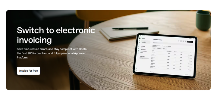Switch to Electronic Invoicing section from Qonto