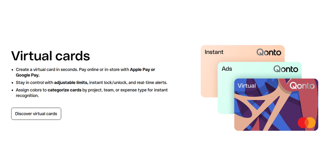 Virtual Cards section from Qonto