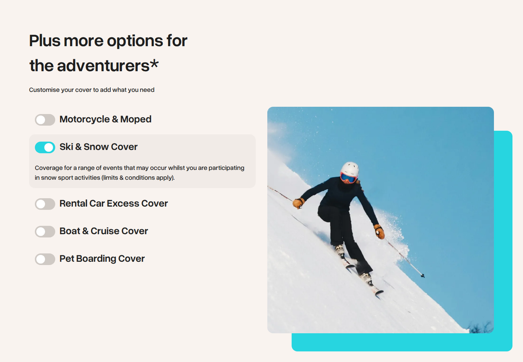 Plus More Options for the Adventurers section from Butter Insurance