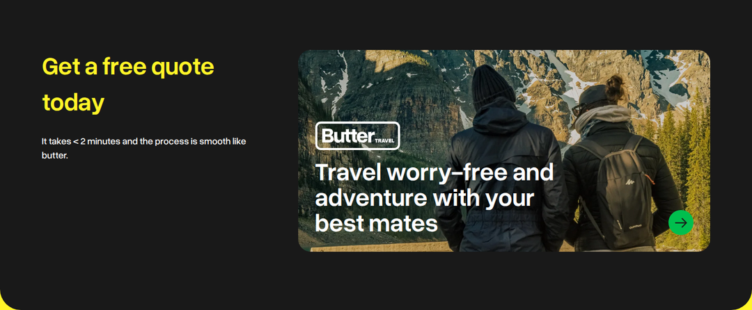 Get a Free Quote Today section from Butter Insurance