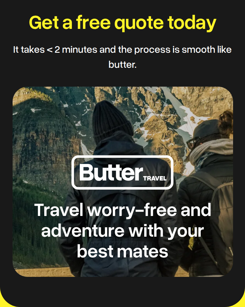 Get a Free Quote Today section from Butter Insurance, on a phone