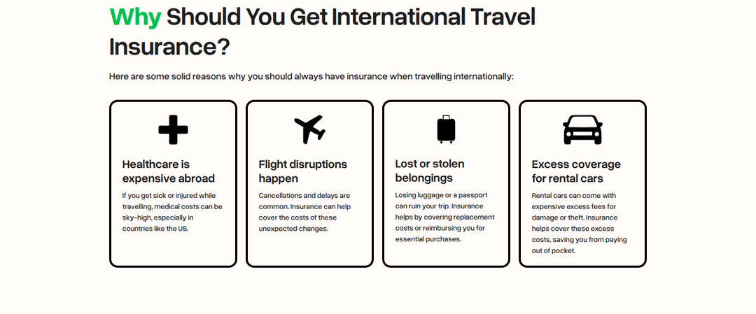 Why Get International Travel Insurance section from Butter Insurance