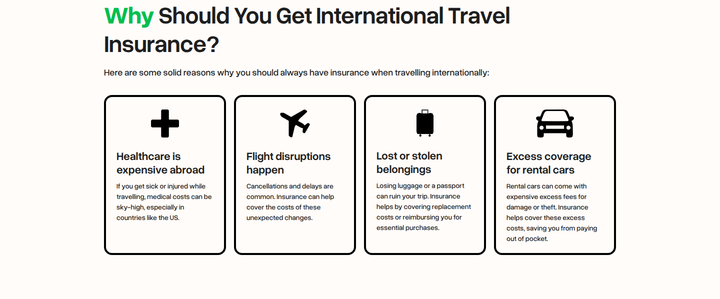 Why Get International Travel Insurance section from Butter Insurance