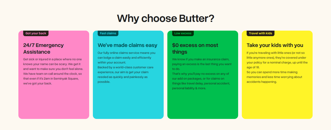Why Choose Butter section from Butter Insurance